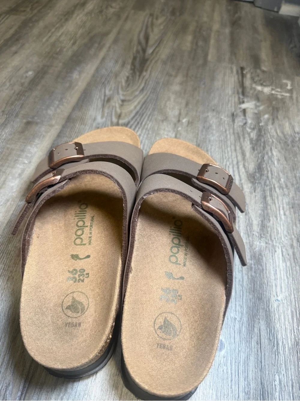 Papillio by Birkenstocks Brown Double Buckle Sandals
